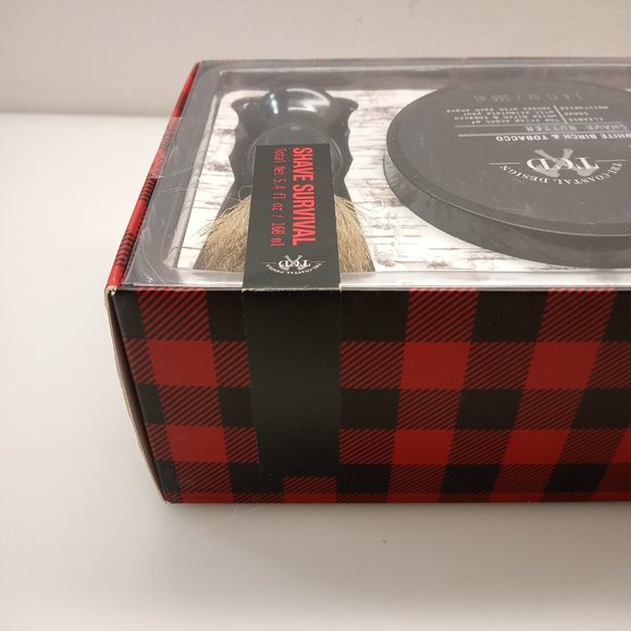 MENS WHITE BIRCH SCENTED TOBACCO DELUXE SHAVING KIT 5.4OZ SHAVE BUTTER AND BRUSH - Picture 6 of 6